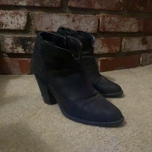 Carlos Santana Brand Black Leather Booties